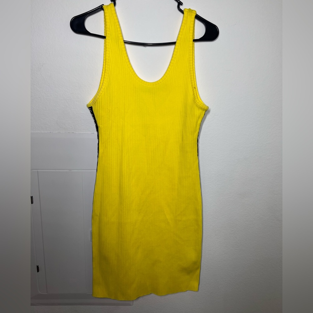 calvin klein yellow dress